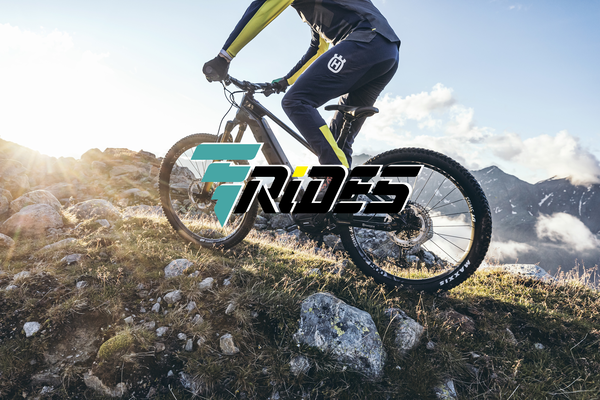 Logo E-Rides vor Alpinen hintergund